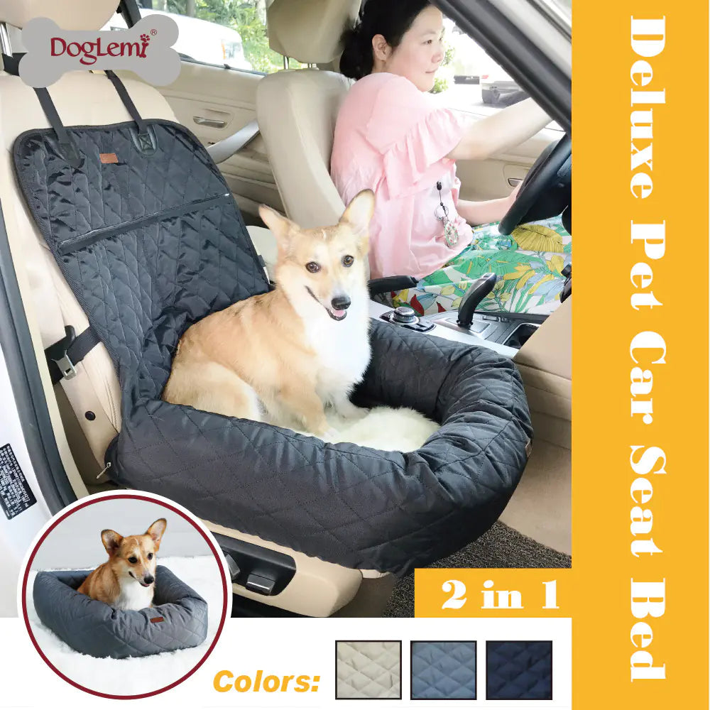 Deluxe Pet Car Seat Bed with Comfort Cushion