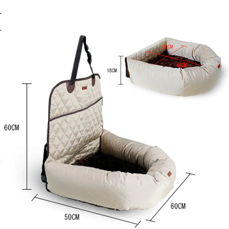 Deluxe Pet Car Seat Bed with Comfort Cushion